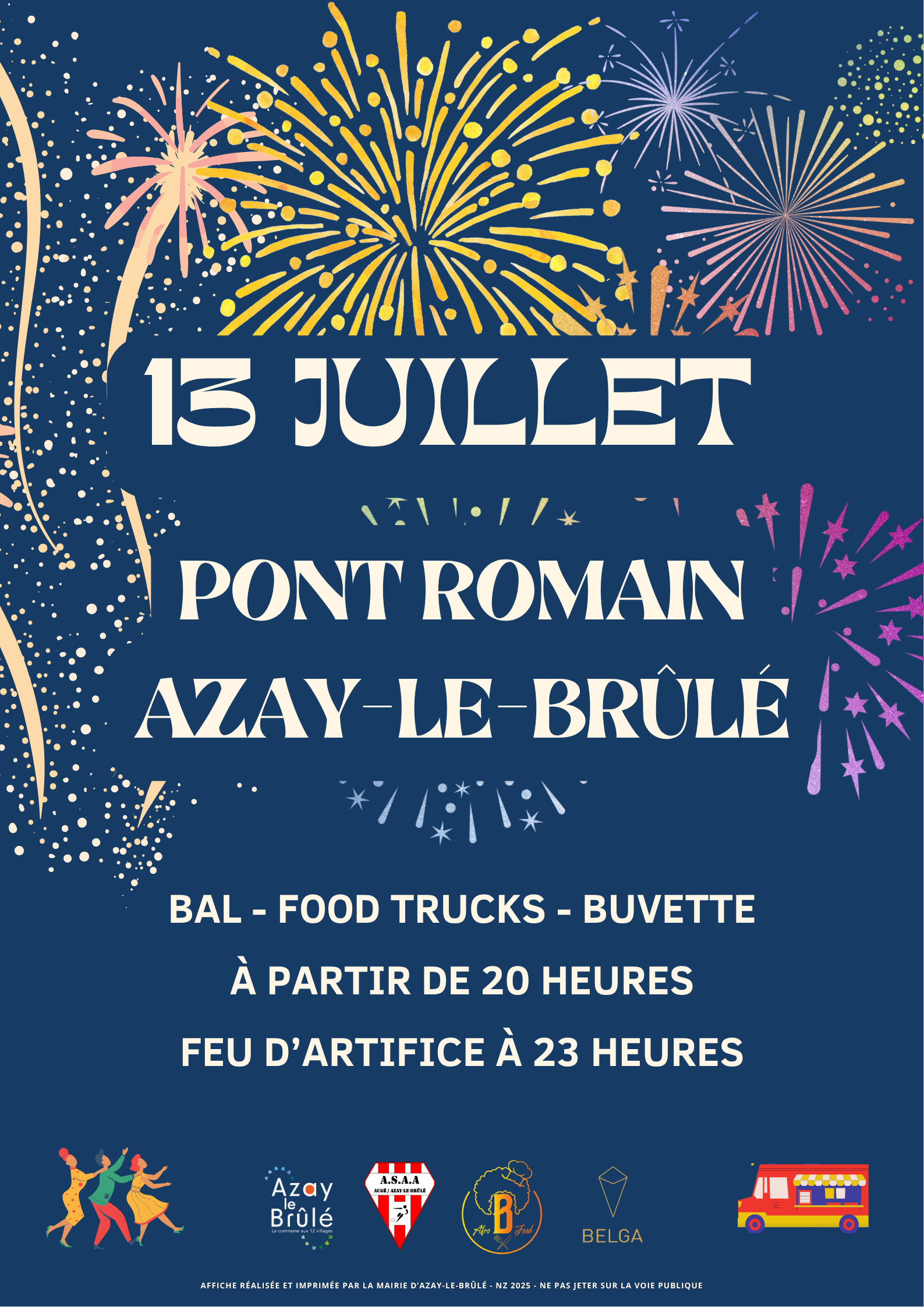 Feu d'artifice au Pont Romain